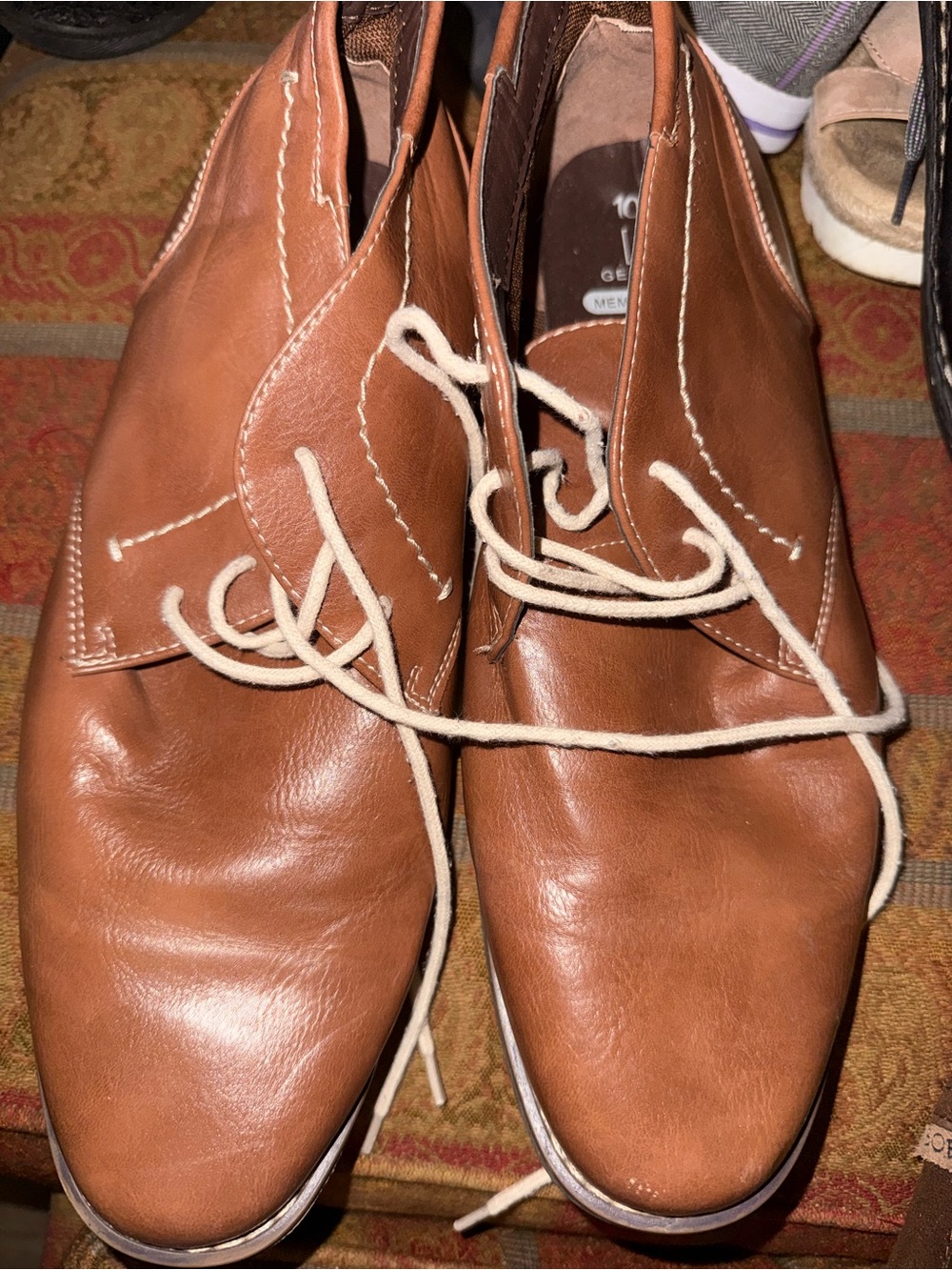 George Men's Tan Chukka Boots with Cream Laces